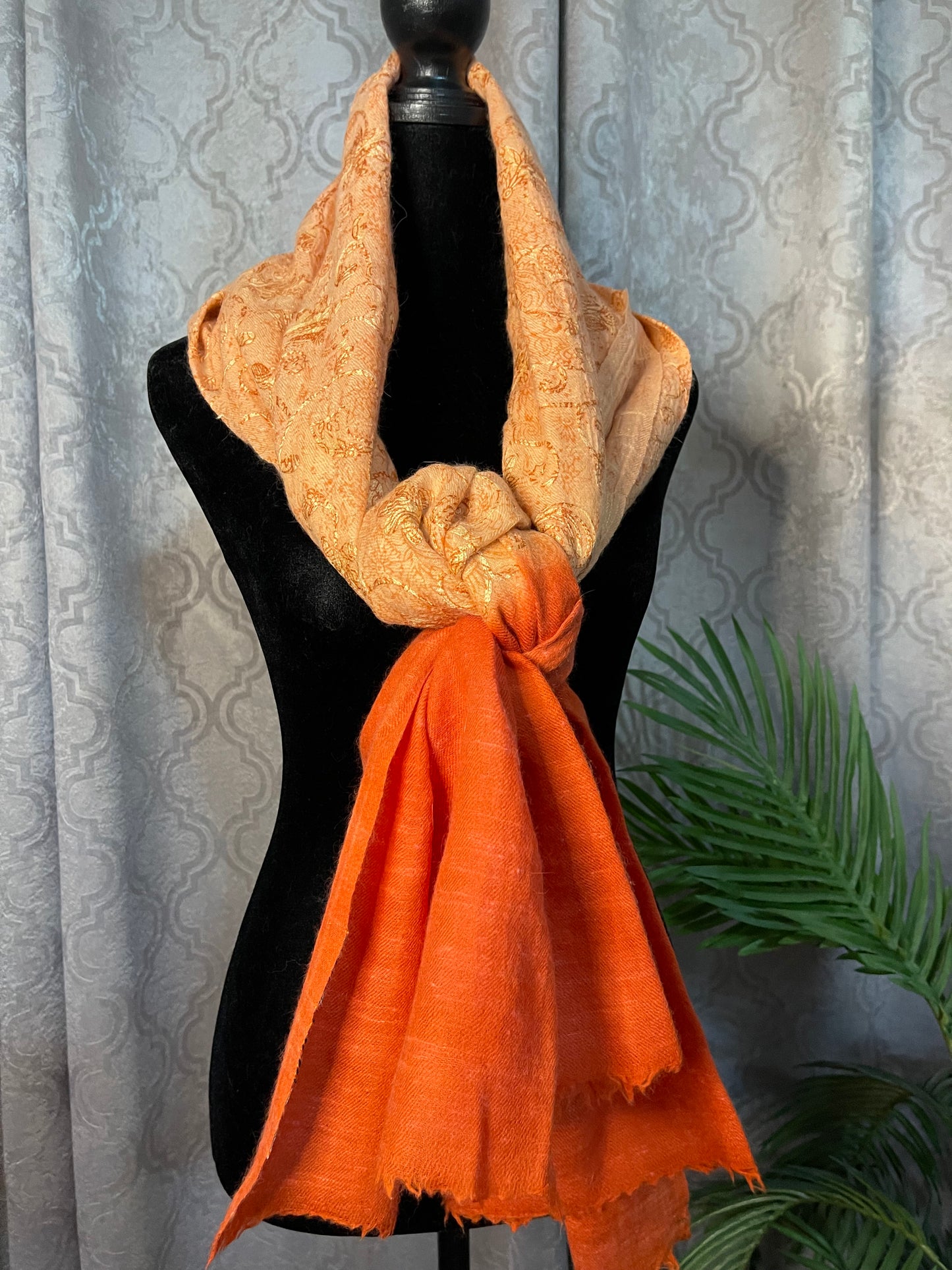 Orange Angora Scarf