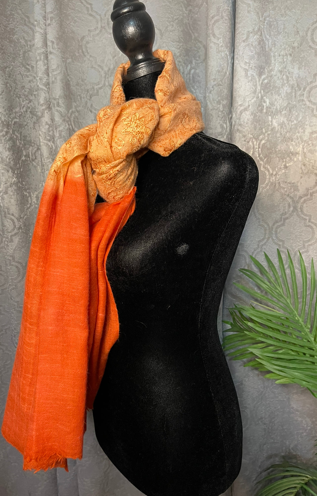 Orange Angora Scarf