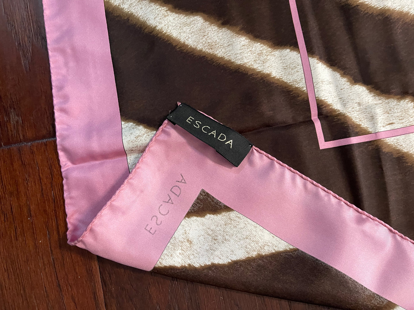 Designer, Vintage, Animal print, Escada Silk Scarf