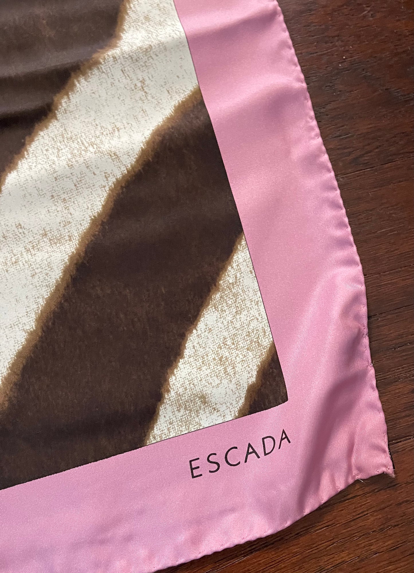 Designer, Vintage, Animal print, Escada Silk Scarf
