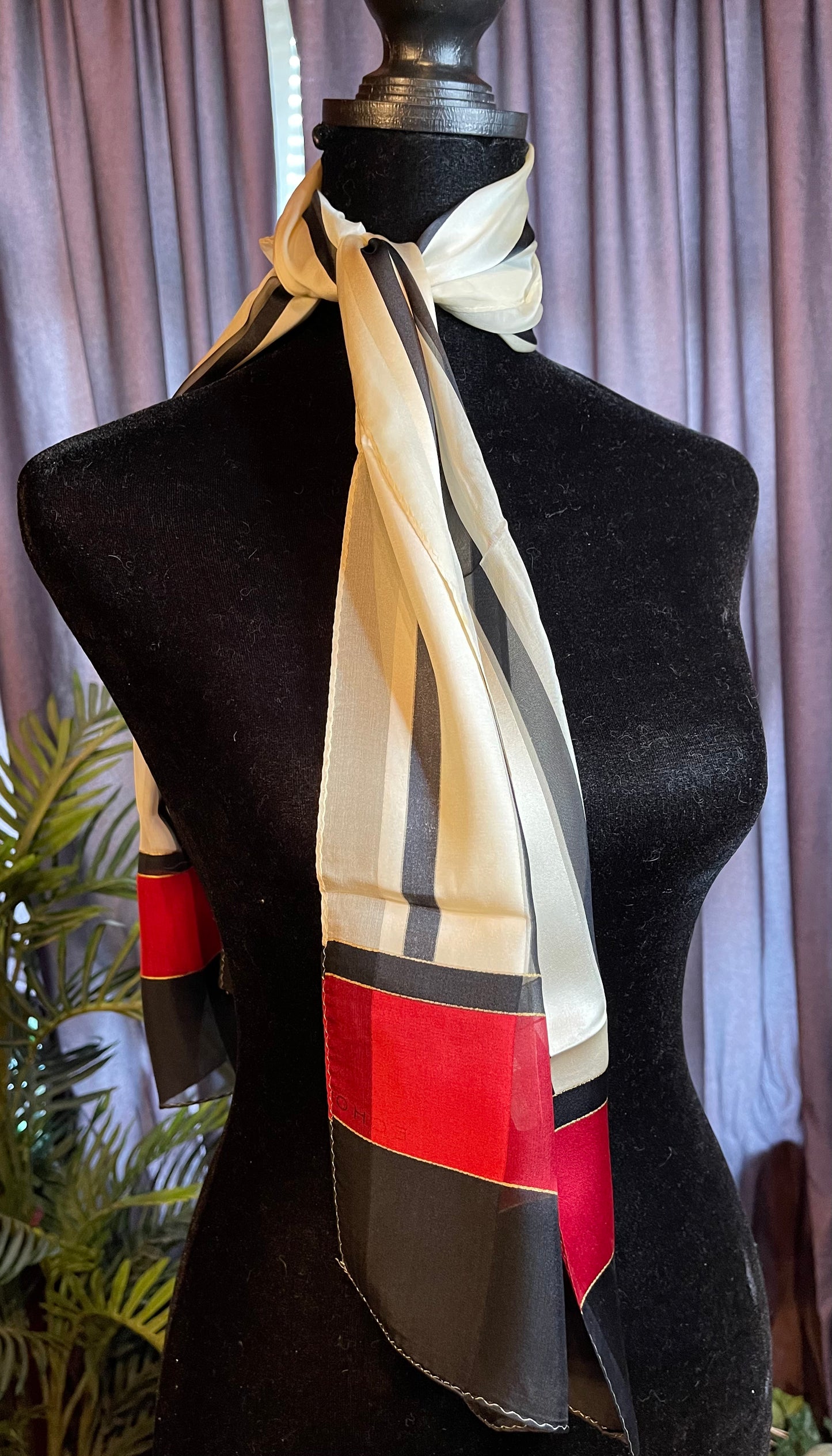 Designer, Vintage Echo Oblong Scarf 100% silk