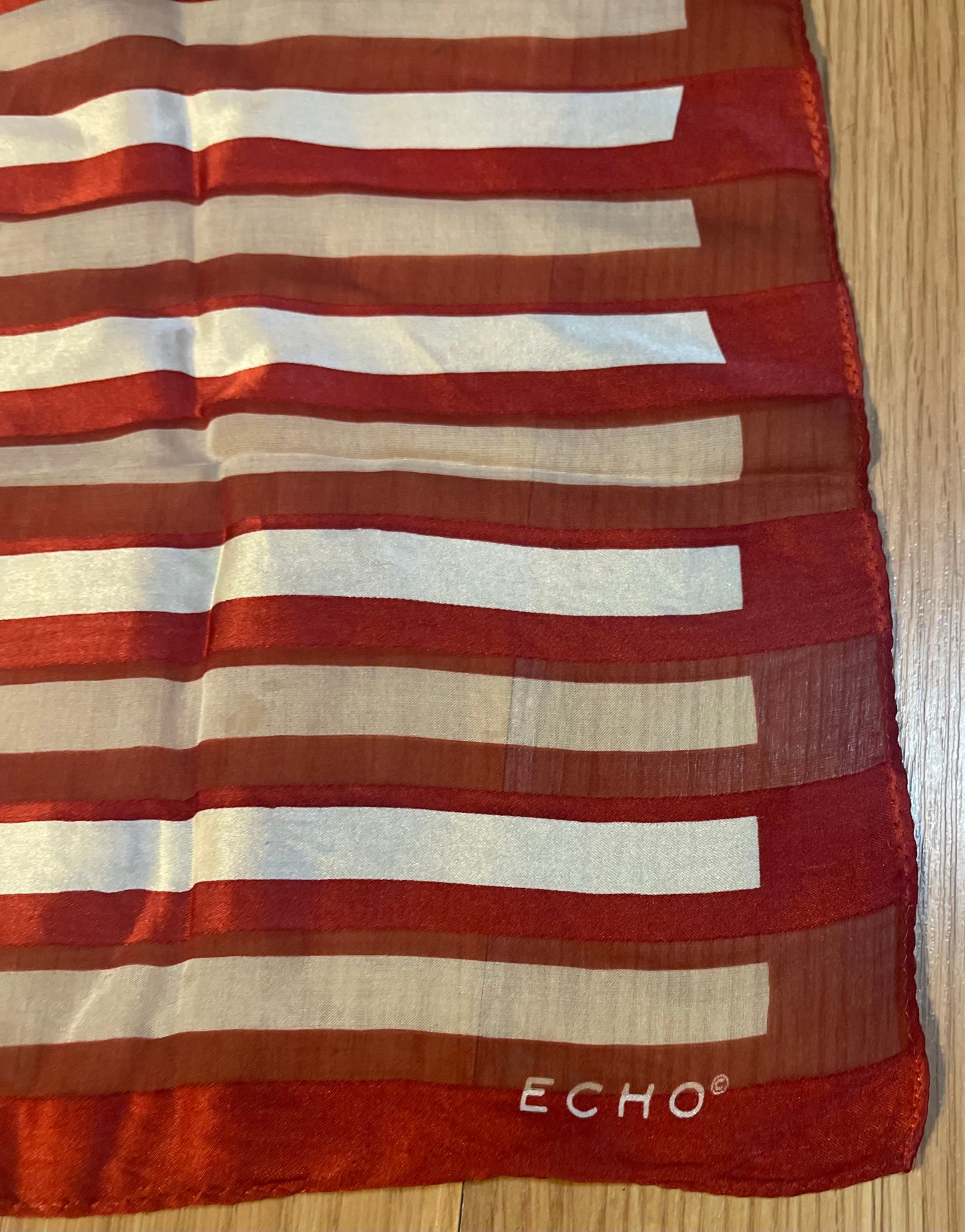 Designer,  Vintage Echo American Flag Silk scarf