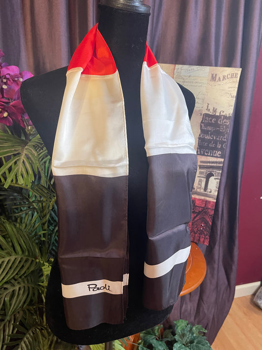 Designer Gino Paoli Oblong red white and black  scarf