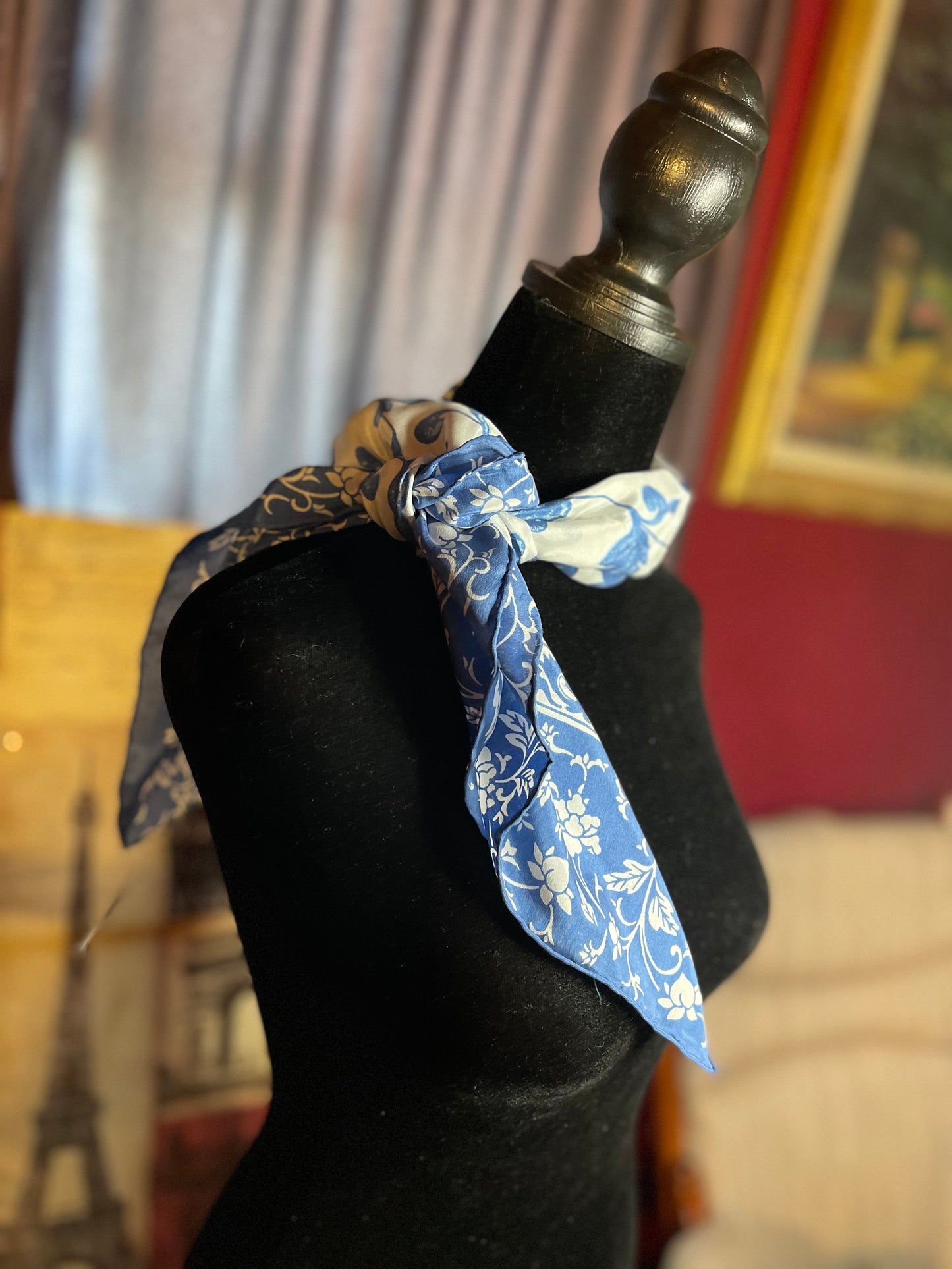 Vintage Designer 100% silk Scarf made by Lillion Vernon