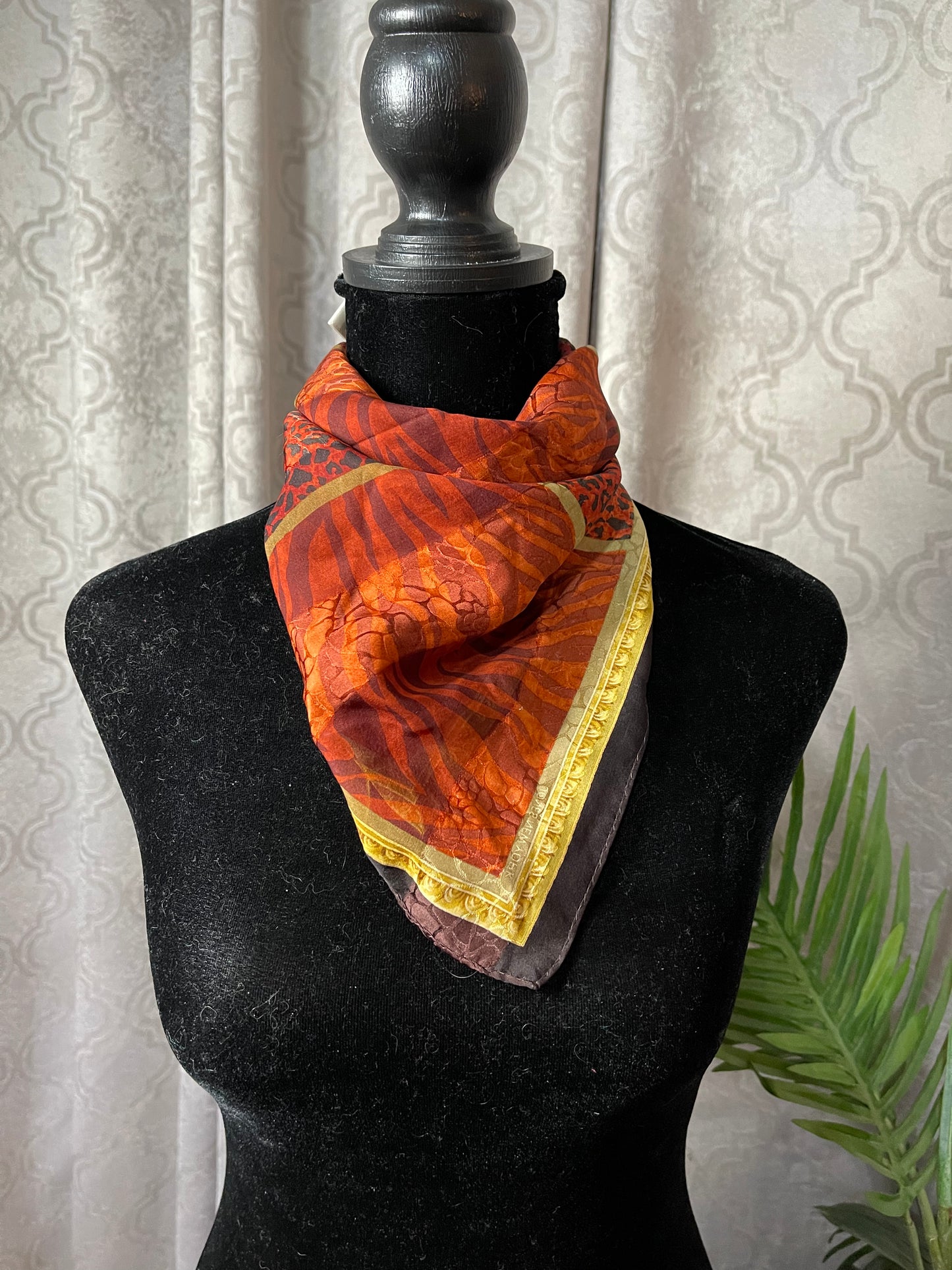 Designer, Vintage Jones New York Silk/ Chiffon Square scarf