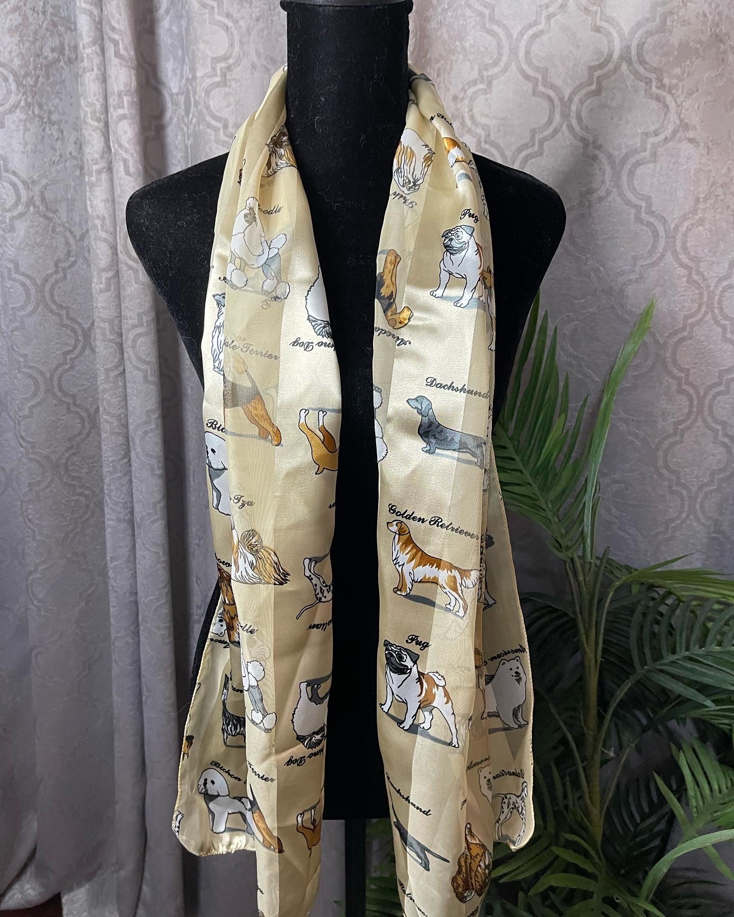 Oblong Beige Dog Scarf