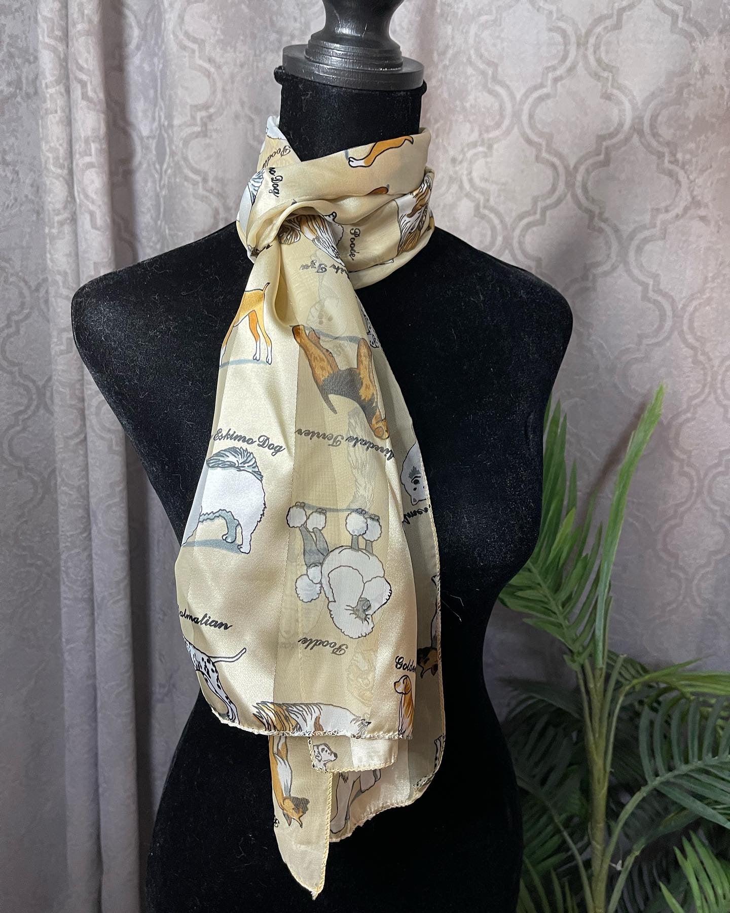 Oblong Beige Dog Scarf