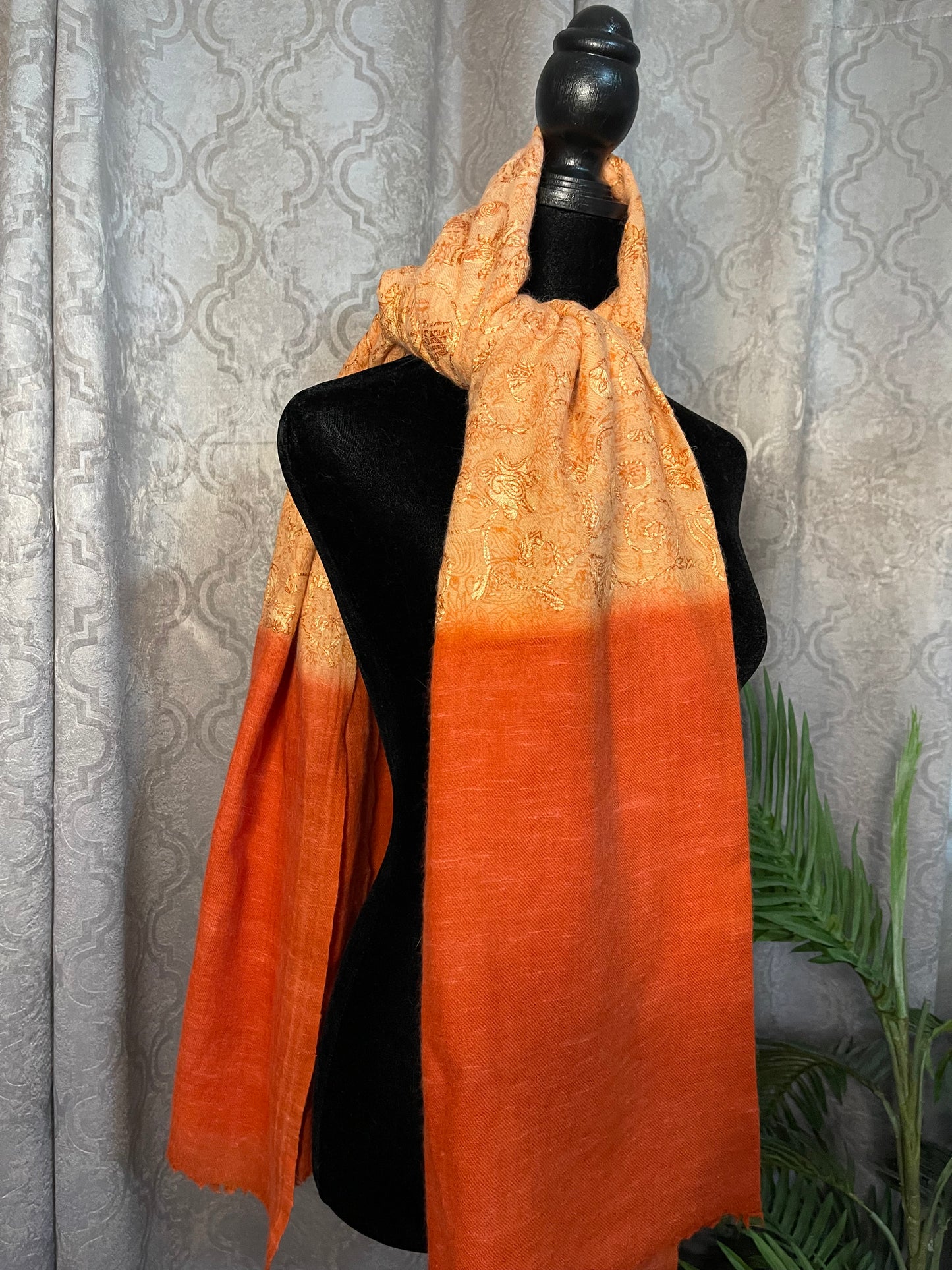 Orange  Angora Scarf