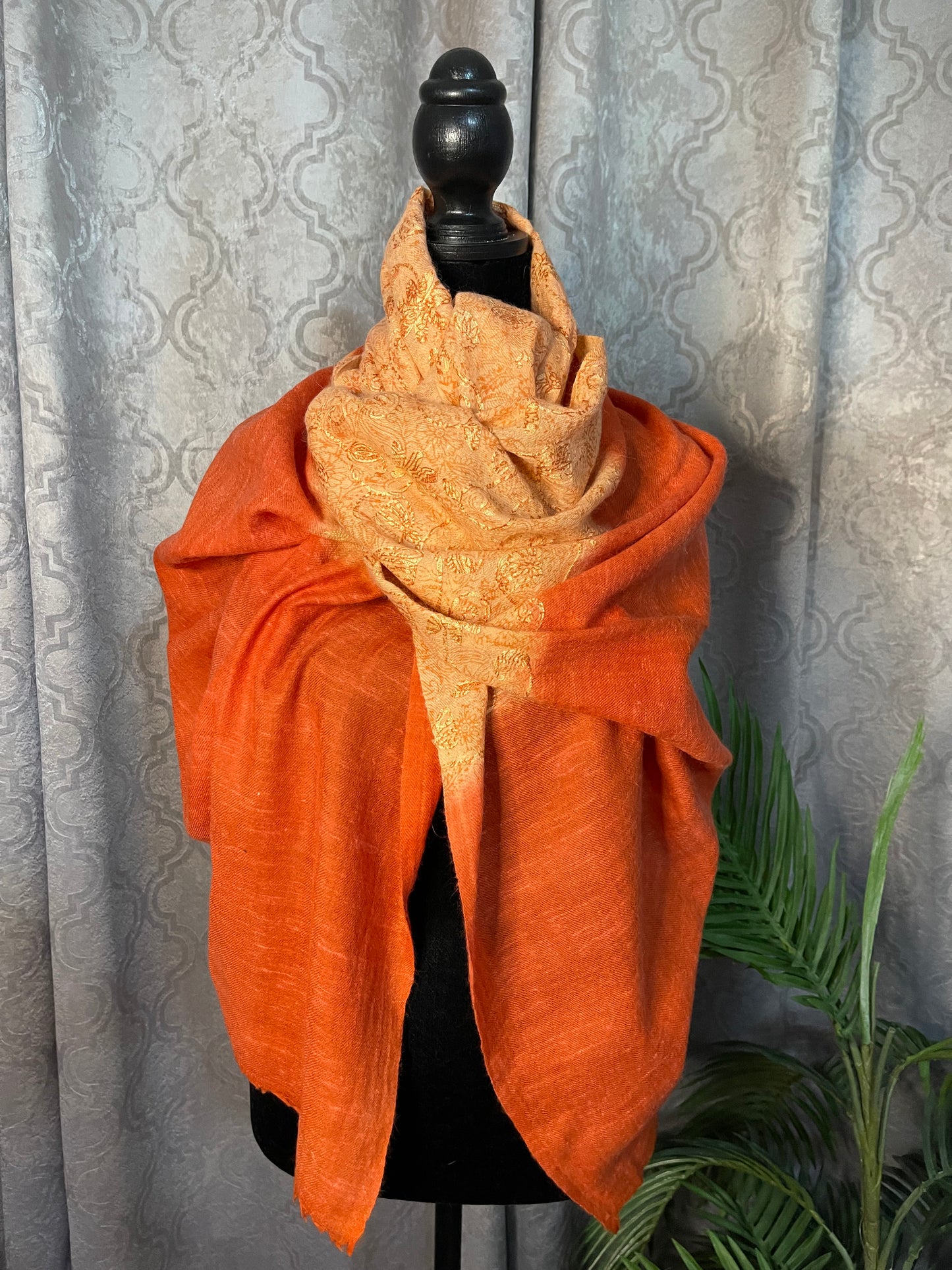 Orange  Angora Scarf