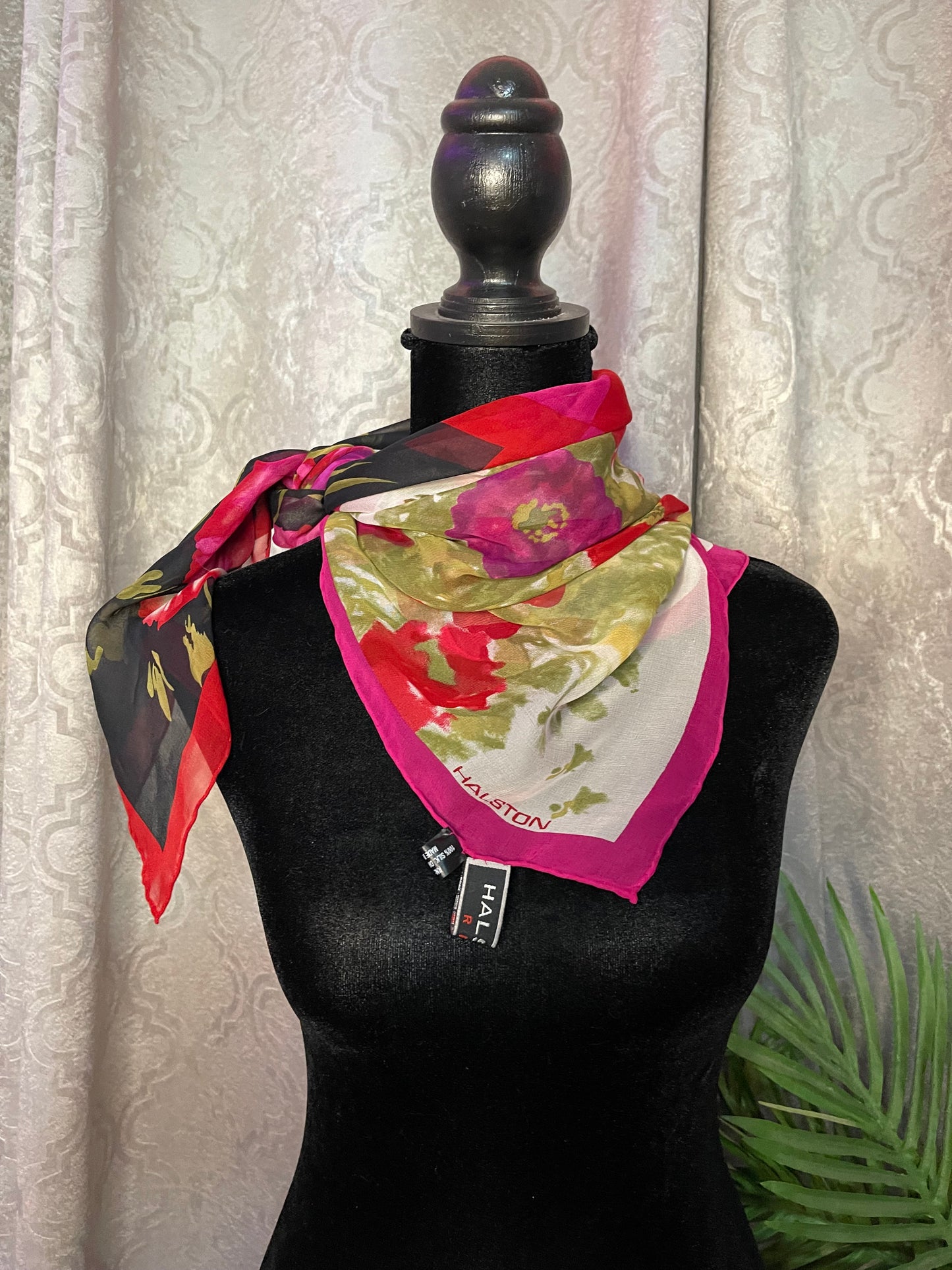 Designer Halston Silk Scarf