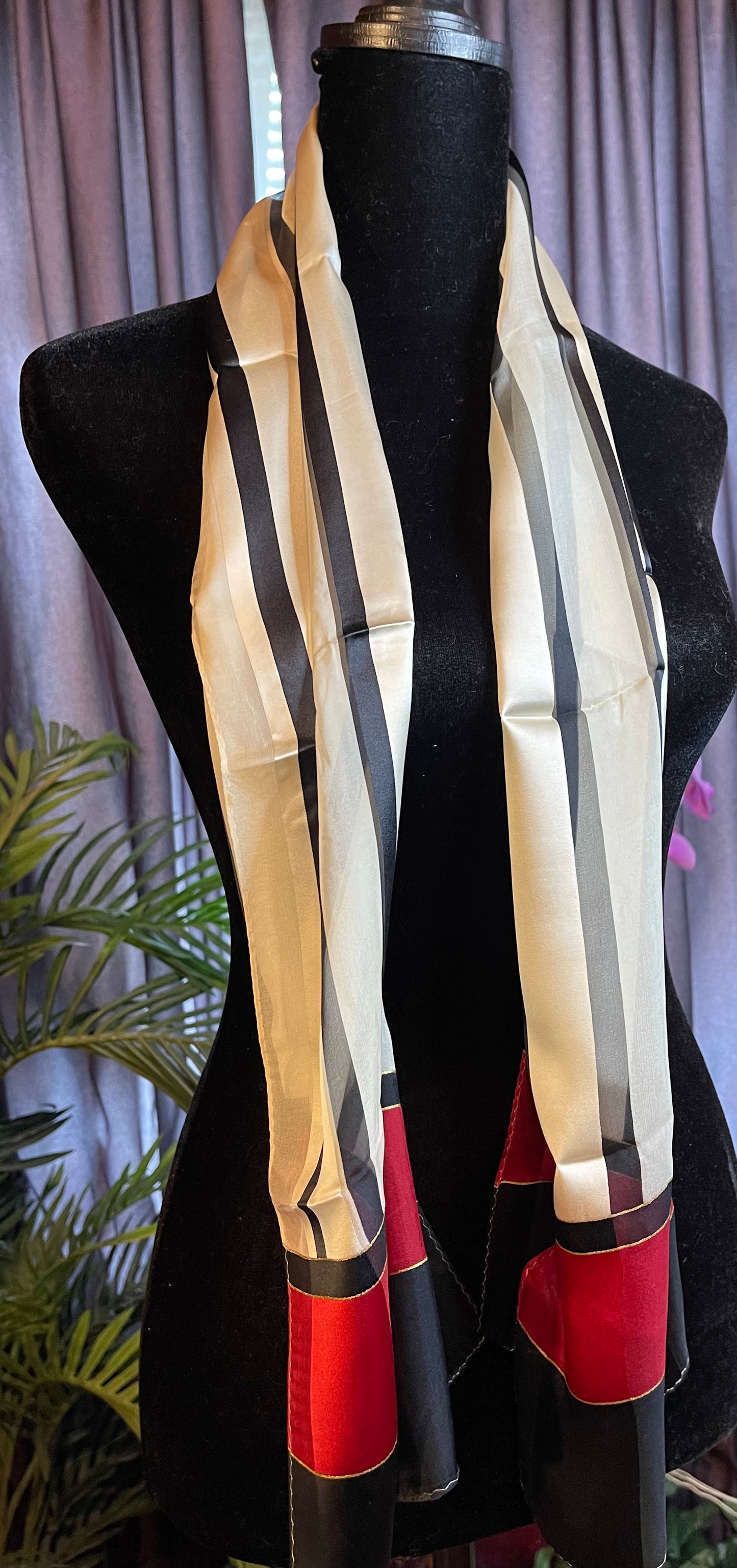 Designer, Vintage Echo Oblong Scarf 100% silk