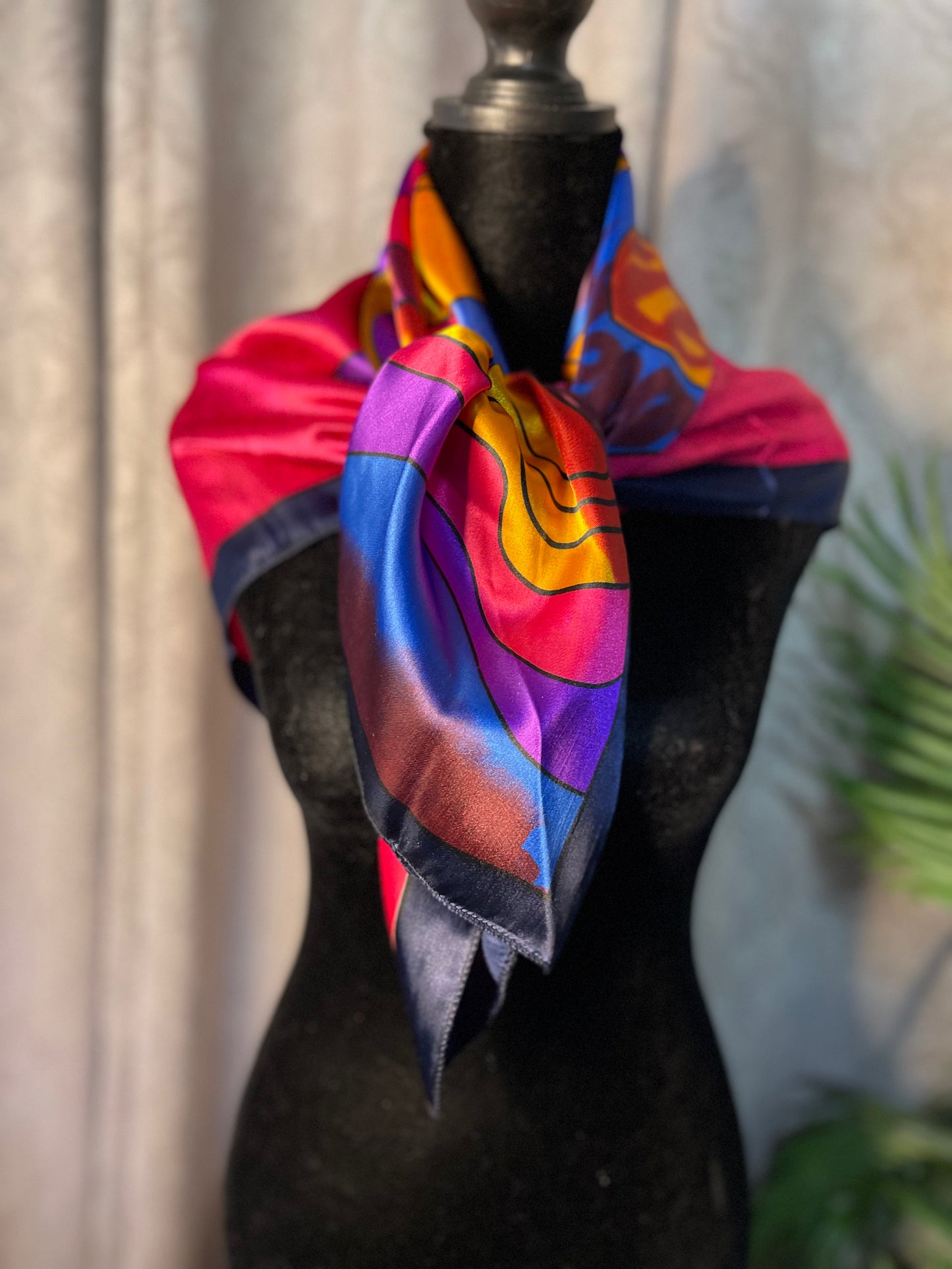 Designer Paloma Picasso Silk Scarf